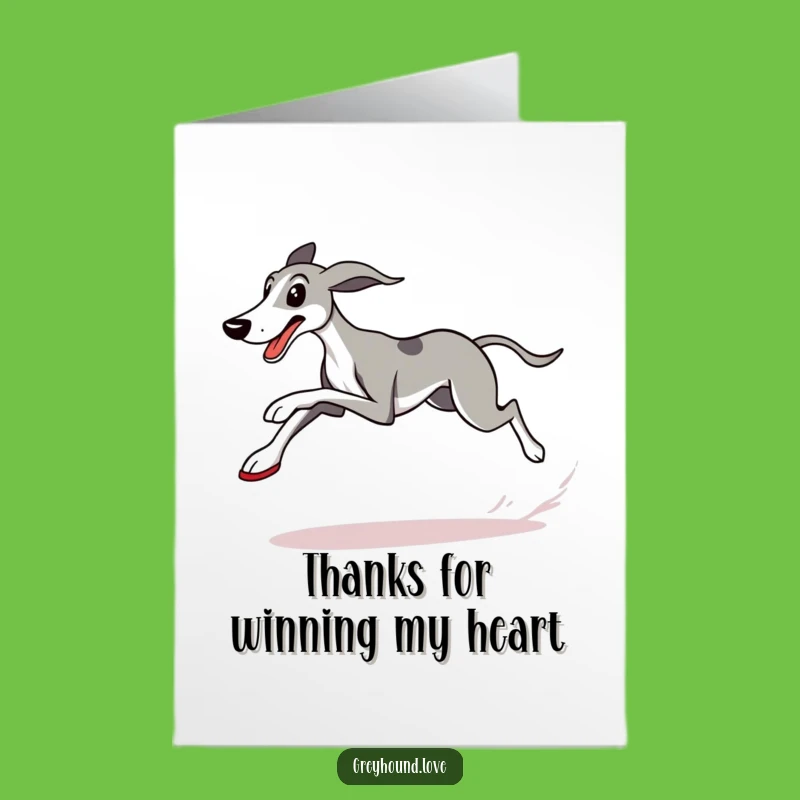 Free Printable Speedy Thank You Card: Funny Greyhound Downloadable Gift for Appreciation