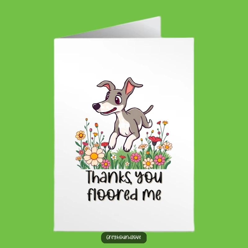 Free Printable Surprised Greyhound Thank You Card - Funny Falling Downloadable Gift