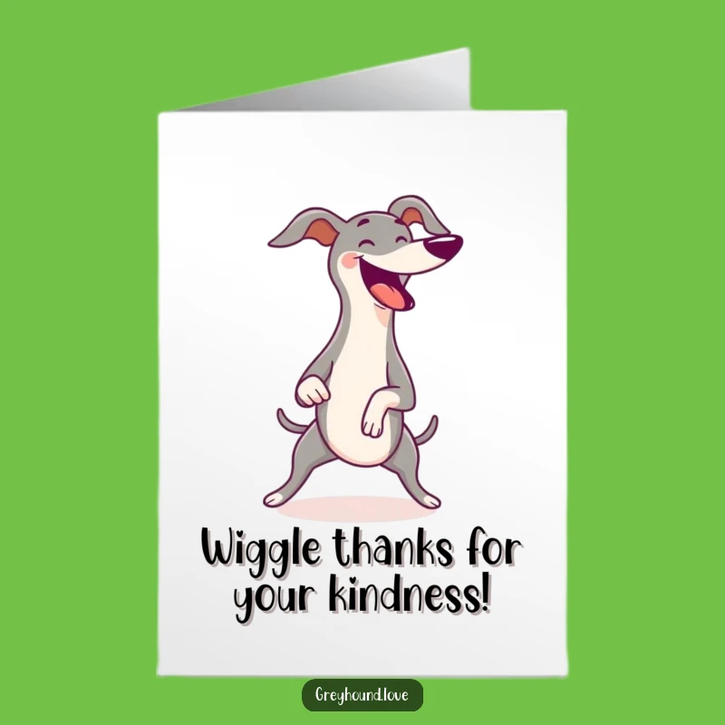 Free Printable Wiggle Greyhound Thank You Card - Grateful Downloadable