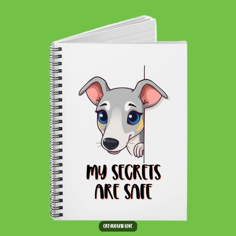 Funny Curious Greyhound Notebook: Jot Down Secrets with Sighthound's Insight