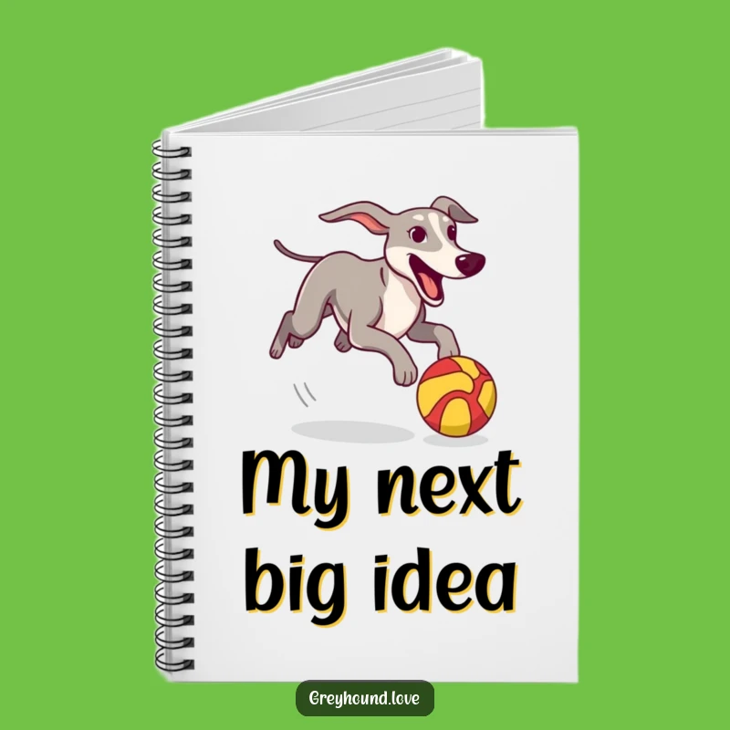 Funny Greyhound Notebook: Jot Down Ideas with Ball Chase Design