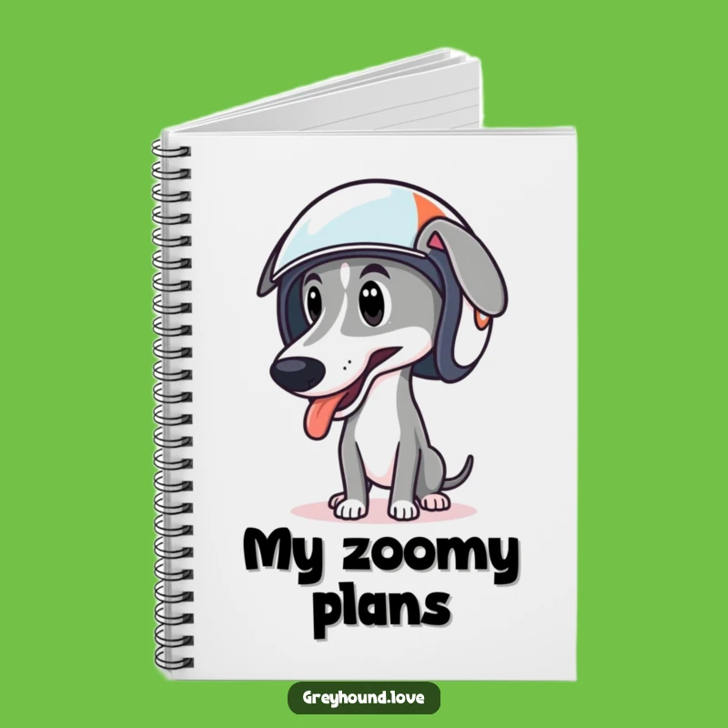Funny Greyhound Racing Helmet Notebook - Speedster's Journal