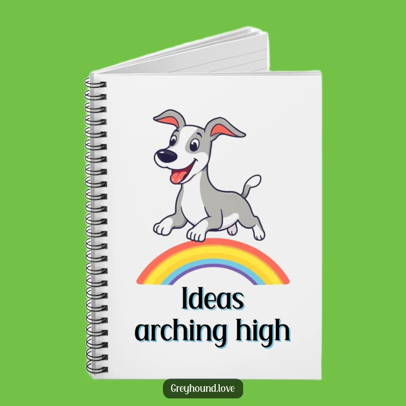Funny Greyhound Rainbow Notebook, Happy Thoughts - Your Hilarious Journaling Companion!