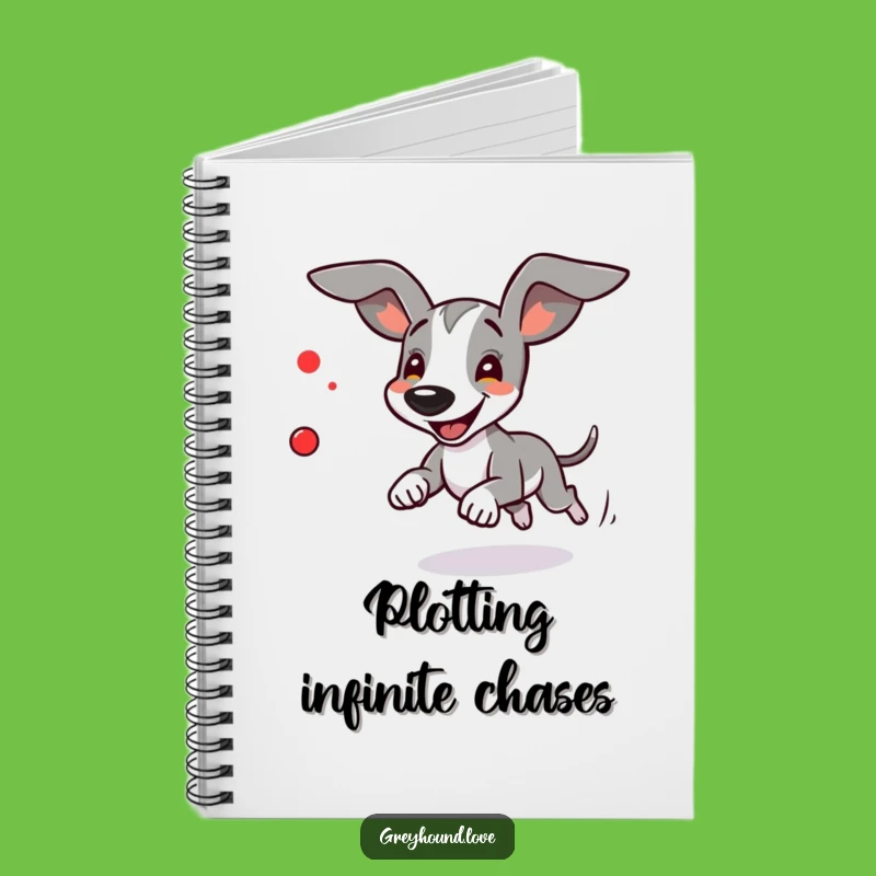 Funny Greyhound Red Dot Notebook - Jot Down Ideas with a Smile