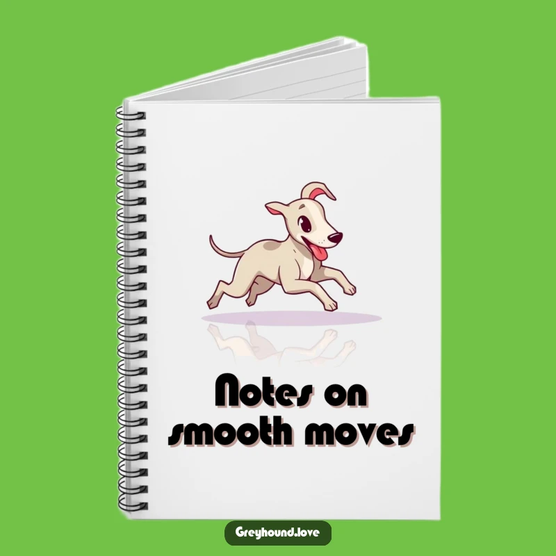 Funny Greyhound Sliding Notebook - Jot Down Notes with Playful Flair
