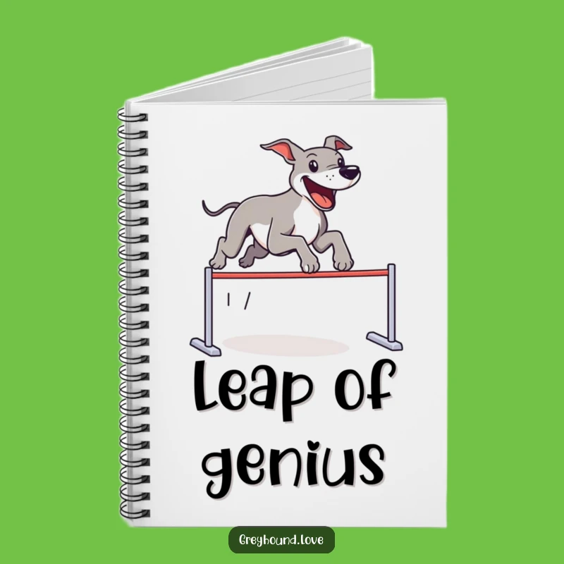 Funny Greyhound Notebook: Jot Down Ideas with a Joyous Dog Leaping