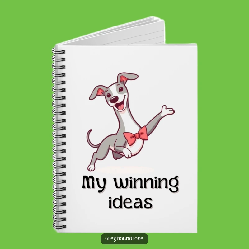 Funny Greyhound Bowtie Slide Notebook - Jot Down Your Triumphs