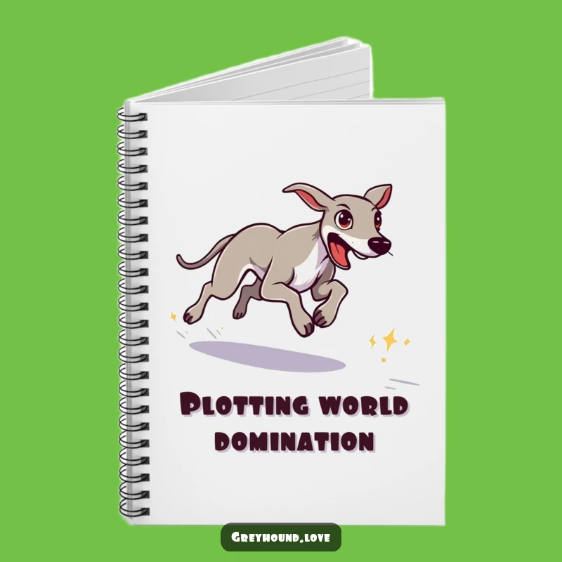 Funny Greyhound Goal Notebook - Jot Down Determined Plans, Great Gift!