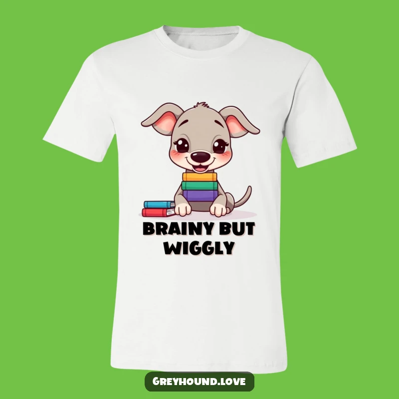 Funny Greyhound Book Balance T-Shirt - Smart & Humorous Dog Graphic Tee