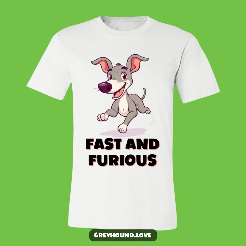 Funny Greyhound Zoom T-Shirt: Goofy Speedster Design, Hilarious Gift