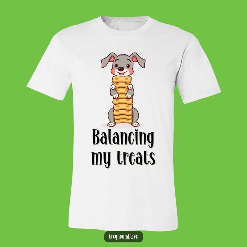 Funny Greyhound Biscuit T-Shirt: Hilarious Treat Stacking Fun!