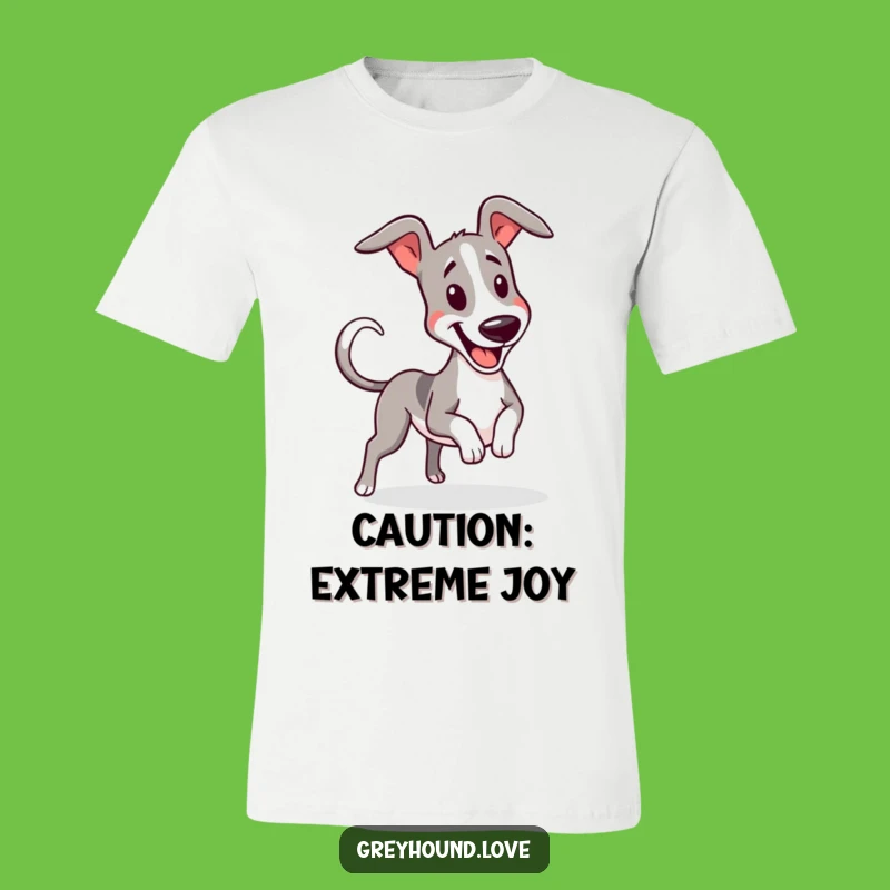 Funny Greyhound Wiggle T-Shirt - Furious Tail Wags, Great Gift!