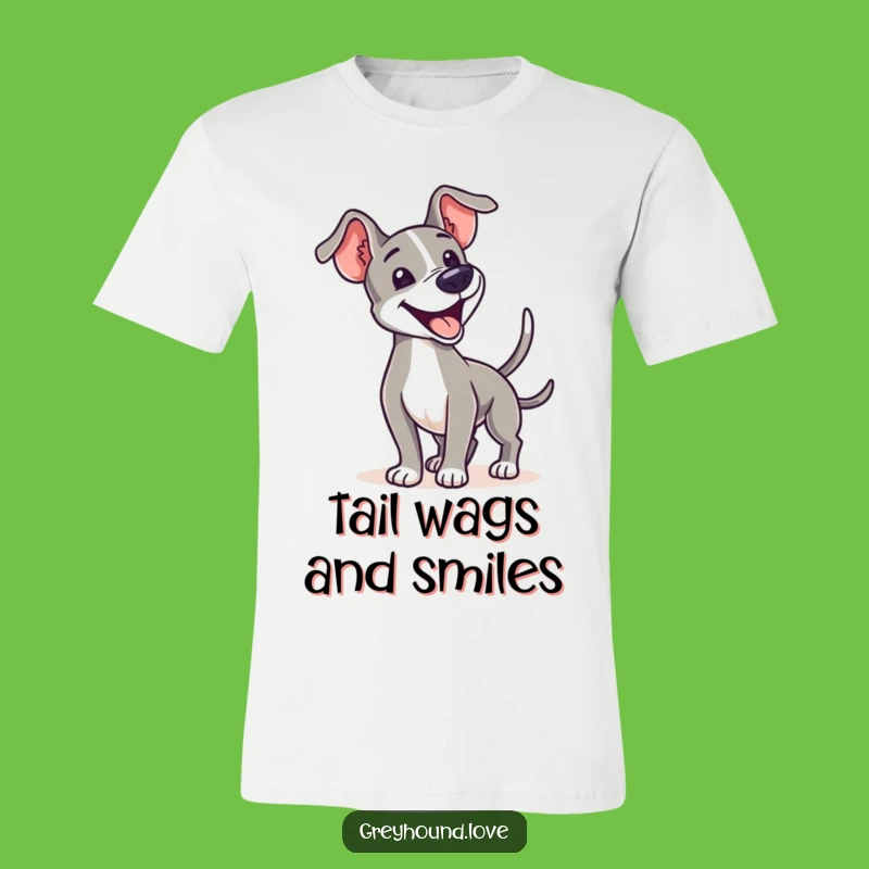 Joyful Greyhound Wag T-Shirt: Wear Your Enthusiasm for Happy, Waggly Sighthounds