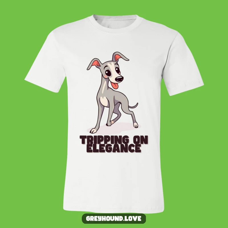 Funny Greyhound Tripping Kawaii Tee: Hilarious Dog Apparel Gift