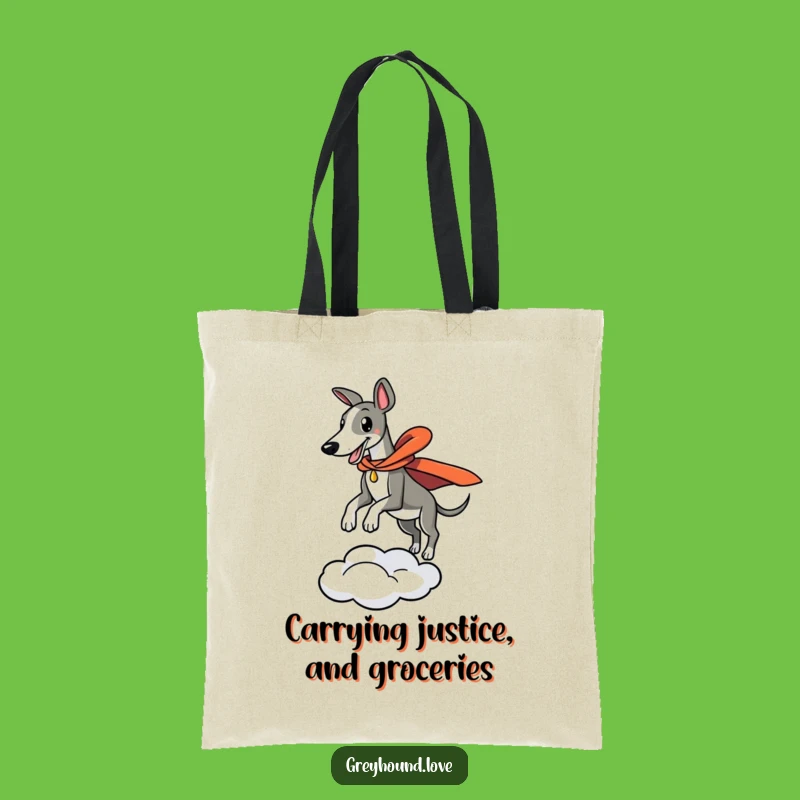 Funny Superhero Greyhound Leaping Tote Bag - Carry Your Heroic Style