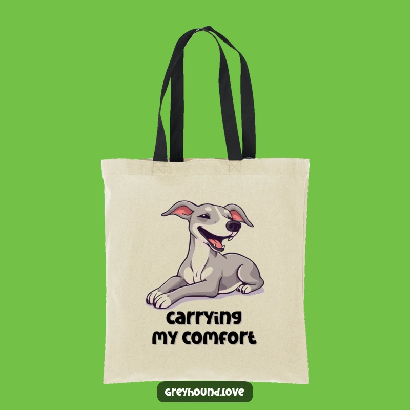 Funny Greyhound Stretch Tote Bag - Carry Your Calm, Great Gift!