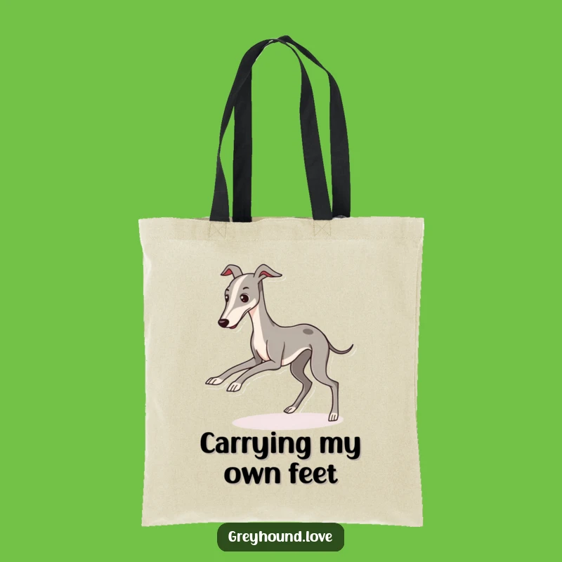 Funny Greyhound Tripping Tote Bag: Carry Your Essentials with Canine Comedy