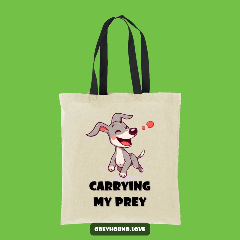 Funny Greyhound Chasing Red Dot Tote: Stylish & Hilarious Carry-All