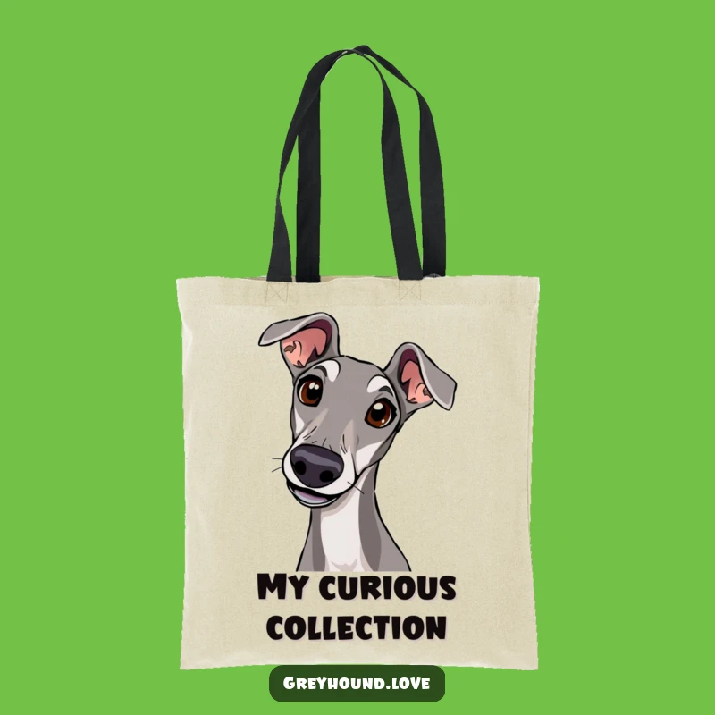 Curious Greyhound Head Tilt Tote Bag: Carry Your Essentials with Intriguing Canine Charm