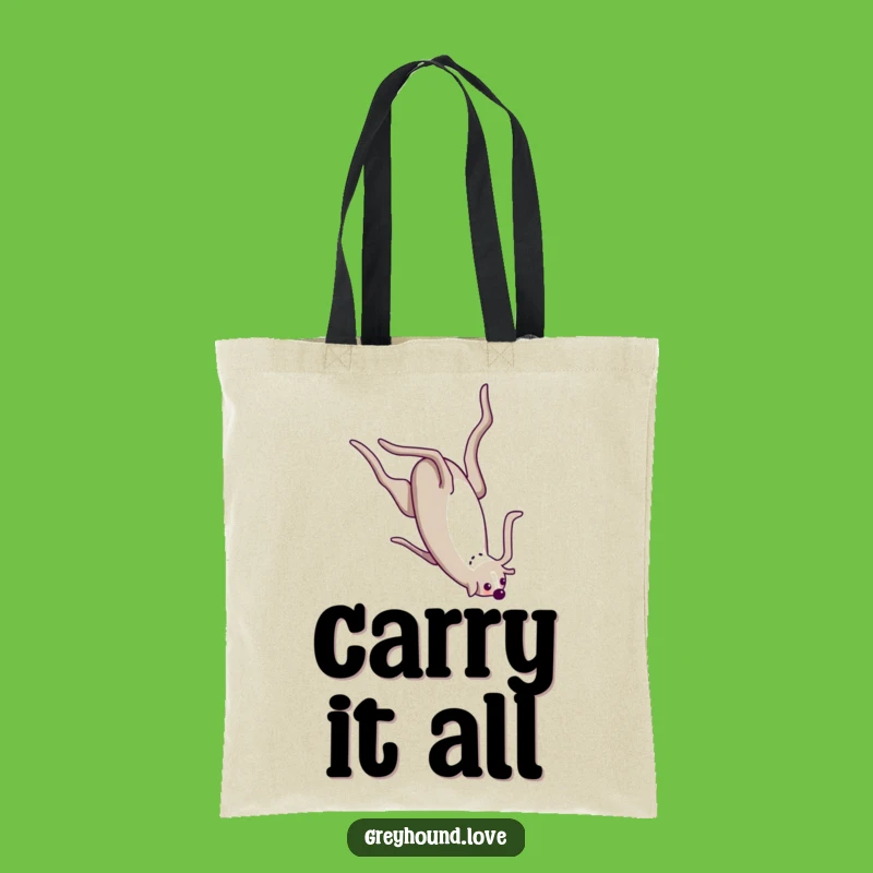 Funny Greyhound Somersault Tote Bag: Carry Your Flexibility!