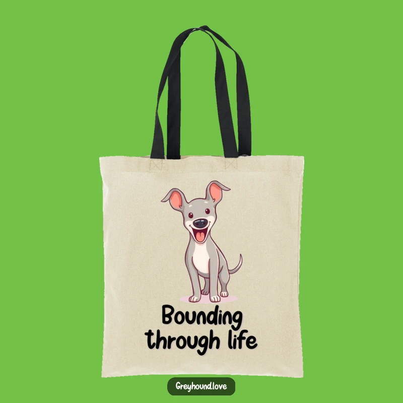 Funny Greyhound Tote Bag: Excited Yip Carry-All!