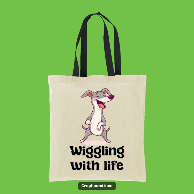 Funny Greyhound Wiggle Tote Bag - Joyful Wiggles Carryall Gift!