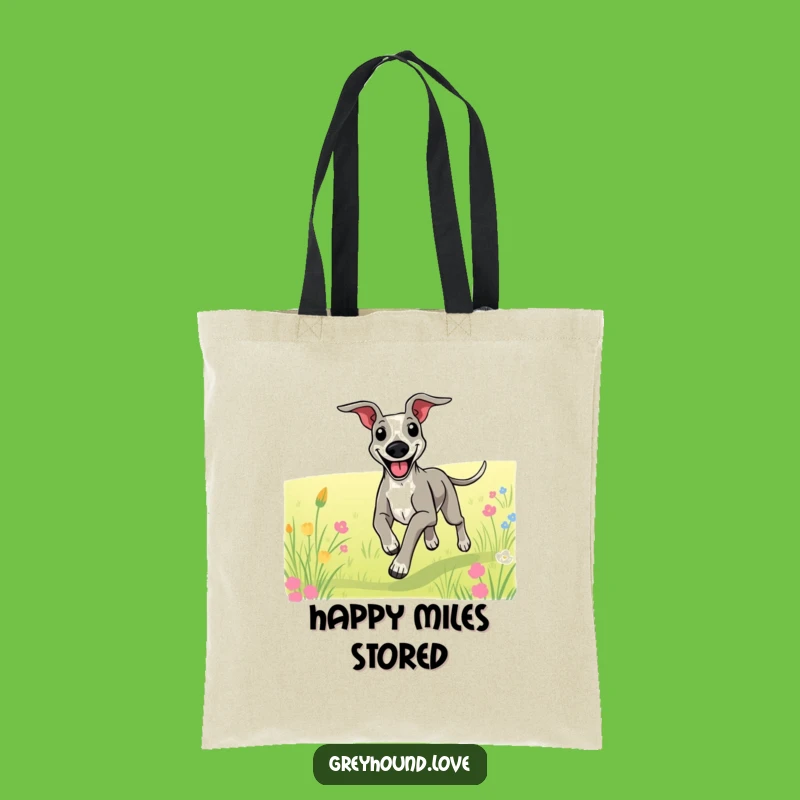Funny Happy Greyhound Running Tote Bag: Carry Your Joyful Spirit