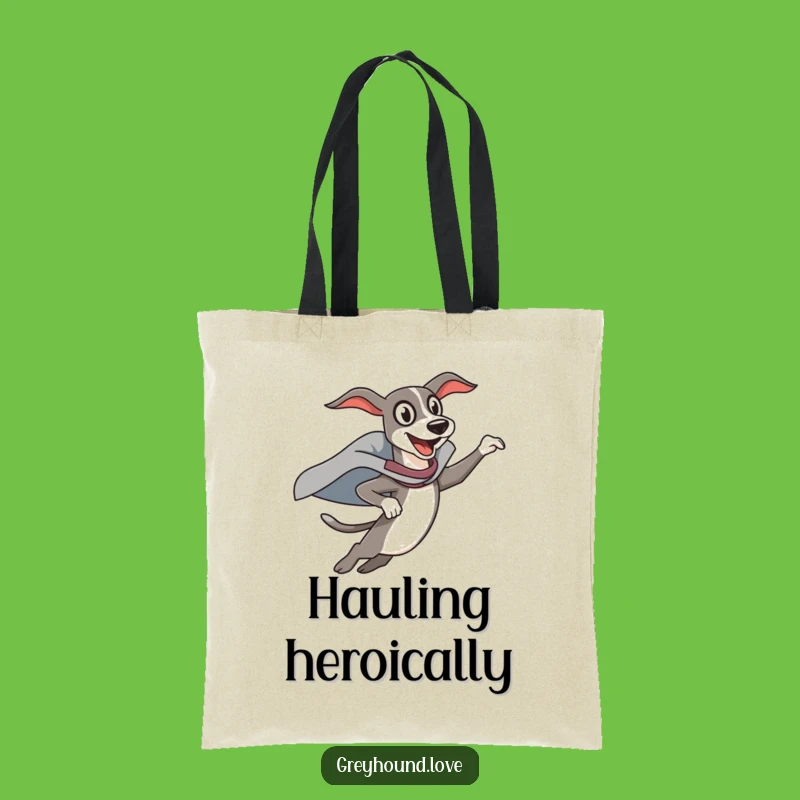 Funny Superhero Greyhound Tote Bag: Carry Your Heroism, A Whimsical Funny Gift!
