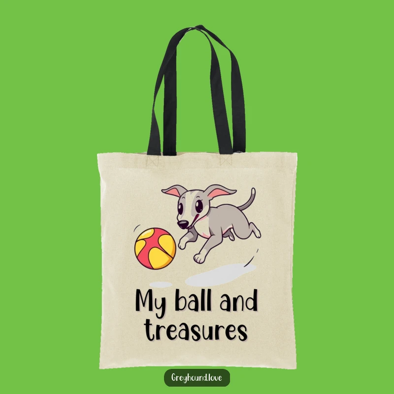 Playful Greyhound Ball Chase Tote Bag: Carry Your Essentials with Energetic Canine Style